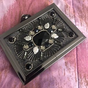 Aldo Silver/Black Clutch